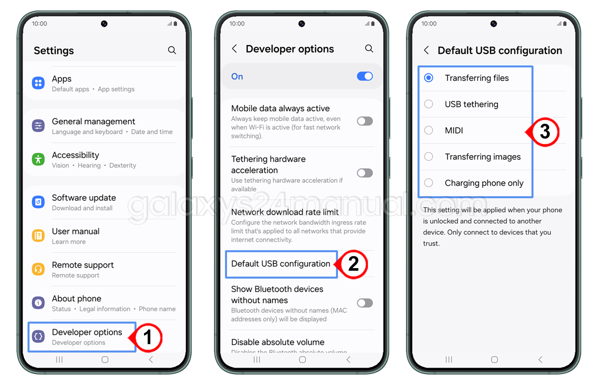 How to Change Default USB Configuration on Galaxy S24